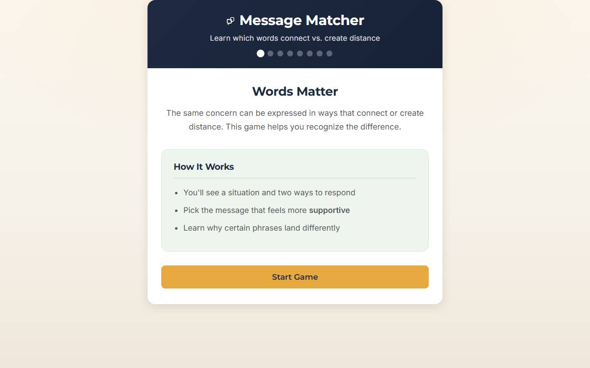 Message Matcher Game screenshot