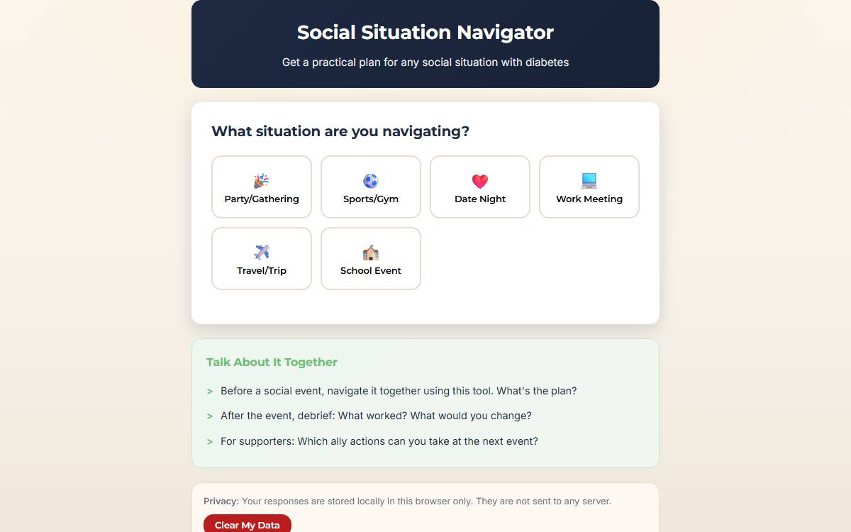 Social Situation Navigator screenshot