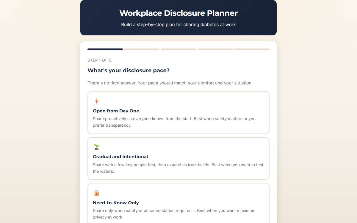 Workplace Disclosure Planner screenshot